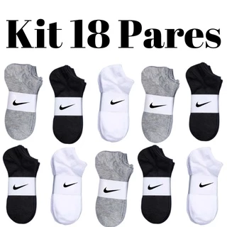 Combo com 18 pares de meias soquete invisível ou 9 pares curta
