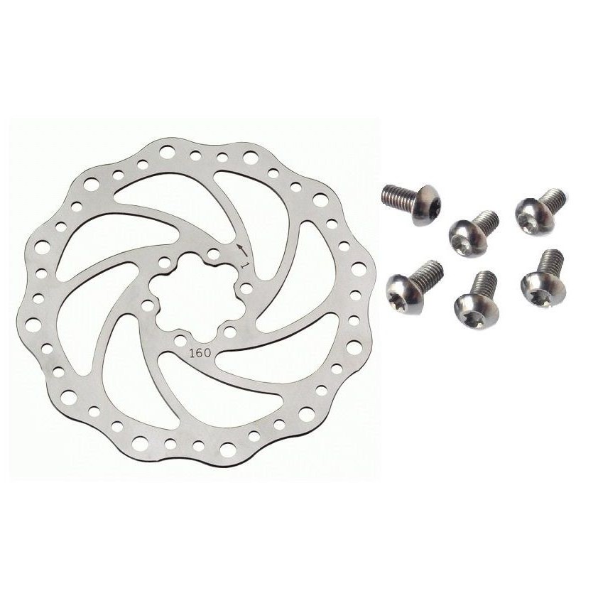 Disco Rotor de Freio para Bicicleta MTB 160mm com 6 Parafusos Inclusos