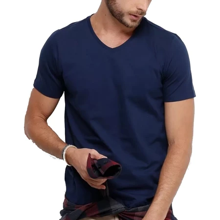 Camiseta masculina lisa -  Gola V 