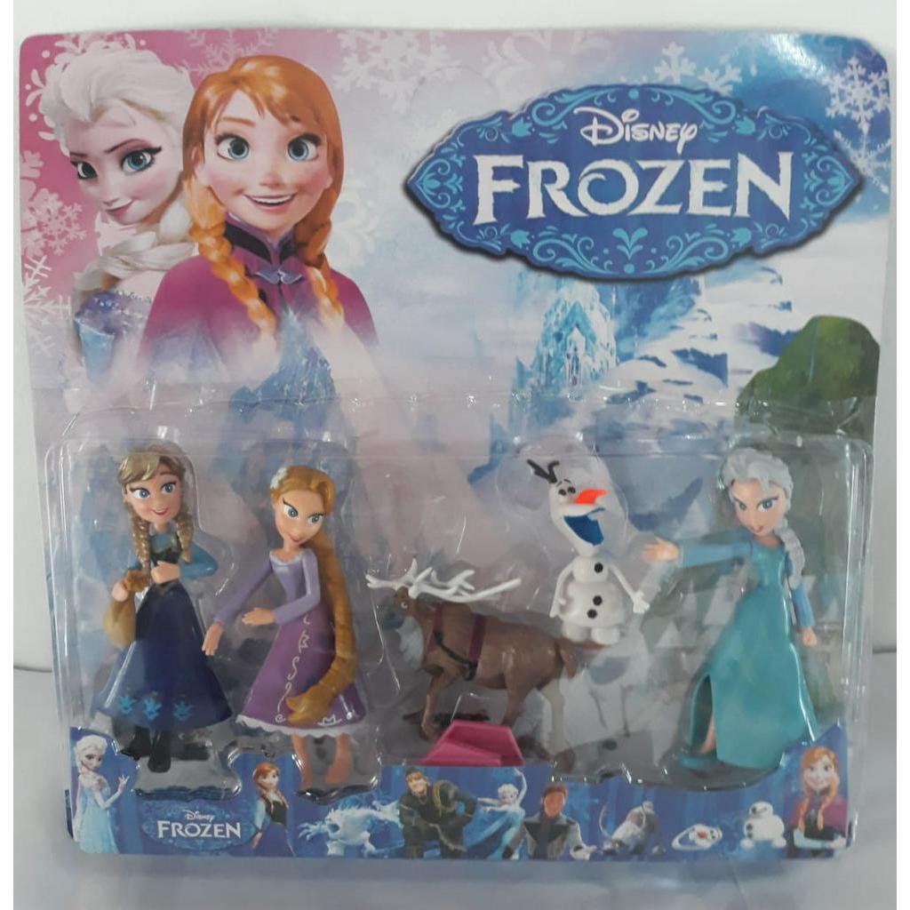 Kit bonecas anna elsa e turma frozen extra, extra