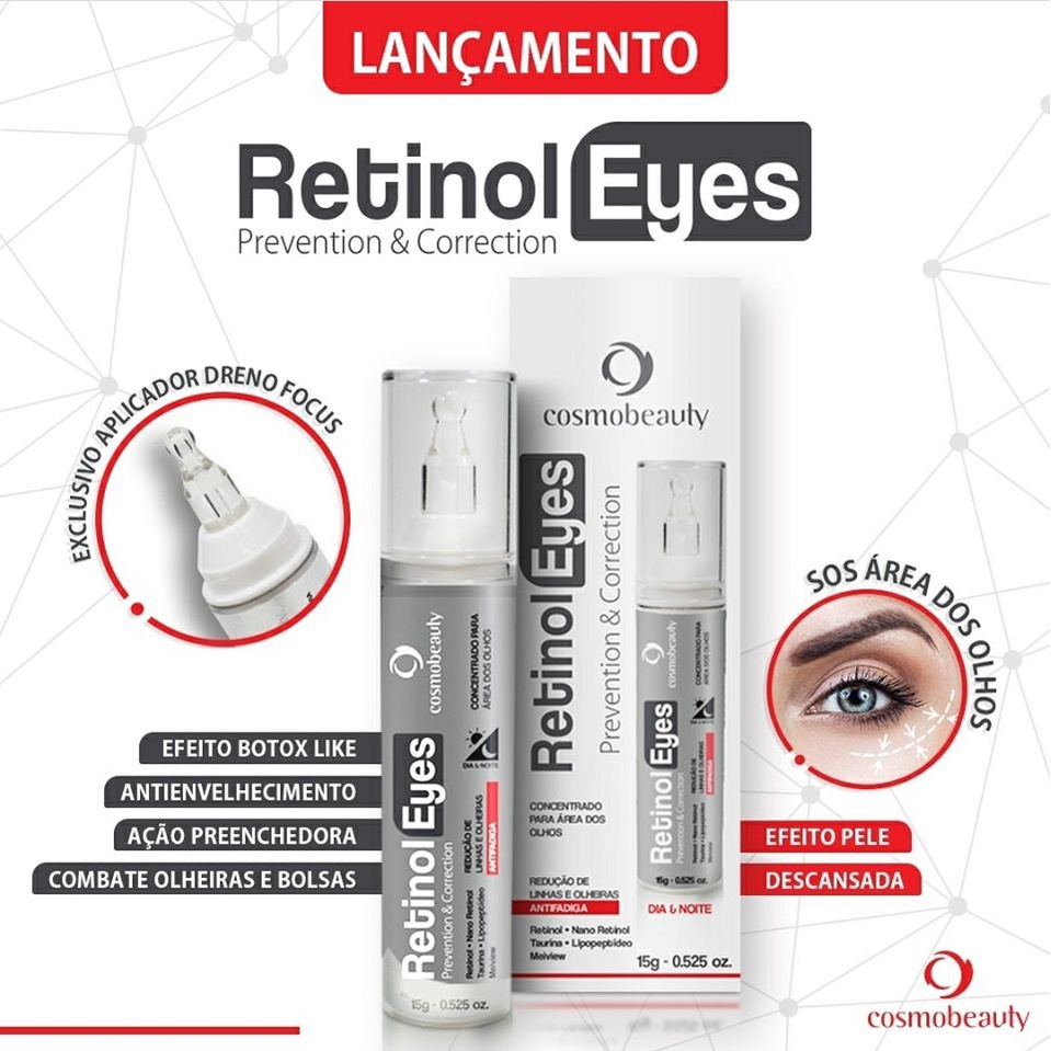 Retinol Eyes Concentrado Área dos Olhos Cosmobeauty 15g | Shopee Brasil