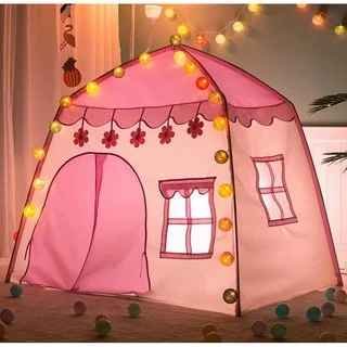 Tenda Cabana Barraca Toca Casa Dobravel com Bolas de Luzes Colorida