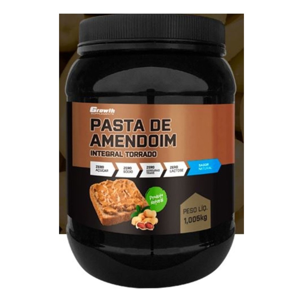 Pasta De Amendoim Integral 1000g - Growth Supplements | Shopee Brasil