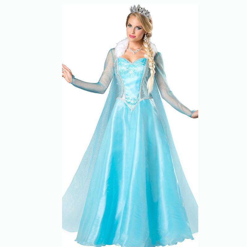 Vestido Fantasia Luxo Frozen Rainha Elsa Traje Cosplay Adulto Festa P 2xg Shopee Brasil 2841