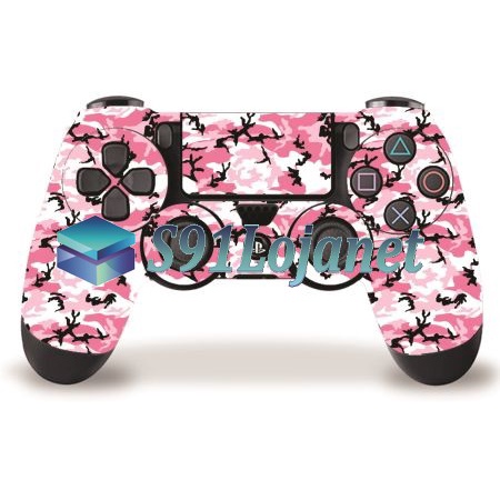 Adesivo Skin Case Capa Ps4 Camuflado Controle Playstation 4 - Camuflado Rosa