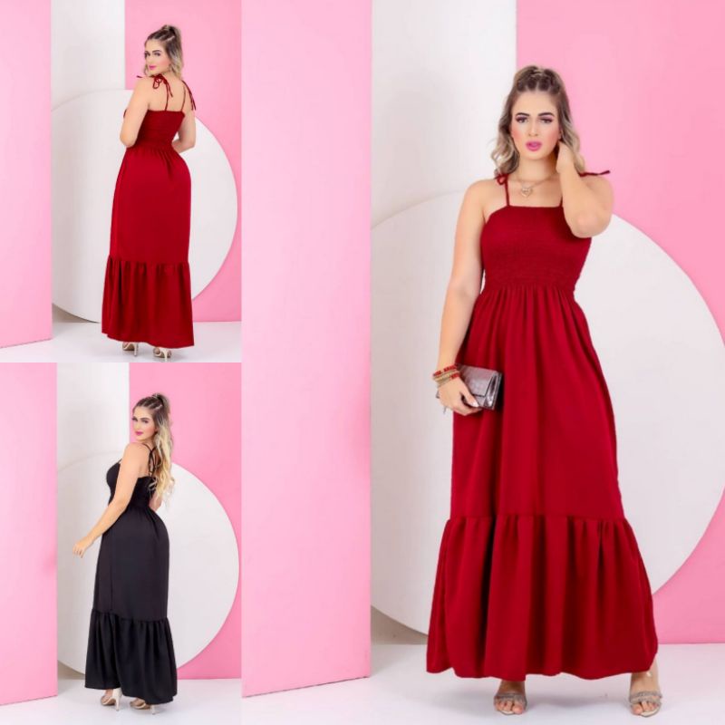 Maxi Vestido com Ombro Amarrado