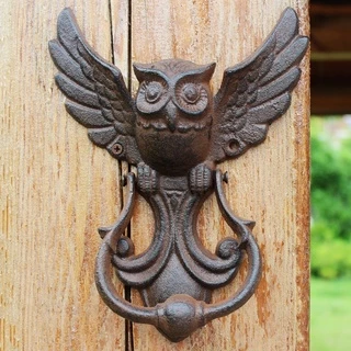 Estilo Americano De Ferro Bater Artesanato Porta Da Coruja Do Vintage Maçaneta Antigo Jardim Home Parede Decoração