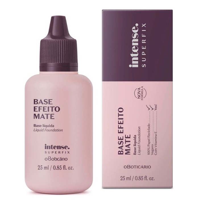 Base Líquida Efeito Mate Intense Superfix 25ml - O BOTICÁRIO | Shopee ...