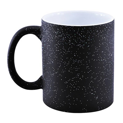 Caneca Magica Fosca SKY - GLITTER - Preta 325ml - para Sublimação