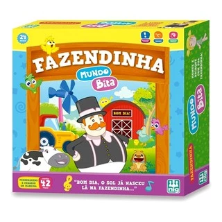Jogo de Tabuleiro fazendinha Mundo Bita e os Animais Nig