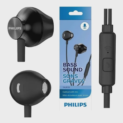 Fone De Ouvido Philips Taue101bk/00 Com Microfone - Preto Original NF-e ...