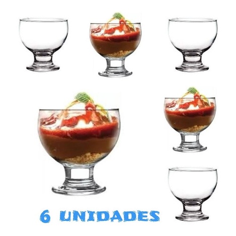 Jogo De 6 Taças 450ml Vidro Reforçado Sobremesa Açai Sorvete - Suas Compras  Shop solução completa para sua casa.