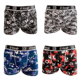 Kit 10 Cuecas Boxer Adulto Microfibra Estampada Confortável Original El Korab