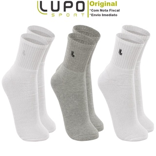 Kit De 3 Pares De Meias Lupo Cano Médio Unissex Em Algodão Tamanho 37 ao 44