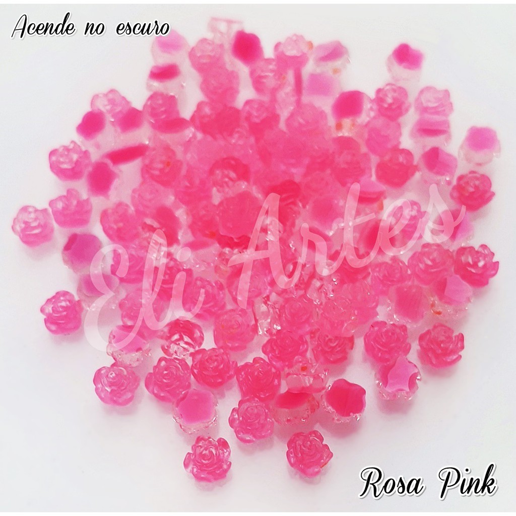 Rosa 3D Luminosa Fluorescente Micro Rosa Pink - tam. 3mm | Shopee Brasil