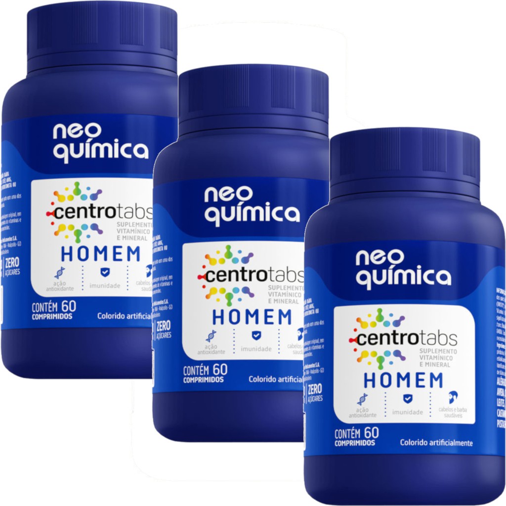 Vitamina Neo Química Centrotabs Homem 60 Comprimidos Shopee Brasil 3878