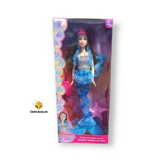 Boneca Barata Sereia Com Luz E Musical Tipo Barbie 30 Cm 4pç em