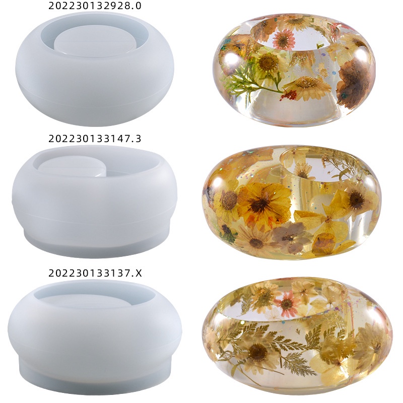 JunYi Vaso De Resina Epóxi Molde Suculenta Bandeja De Cristal DIY Casting Fazendo Ferramenta Titular Luz Moldes De Silicone Para Home Decor Presente