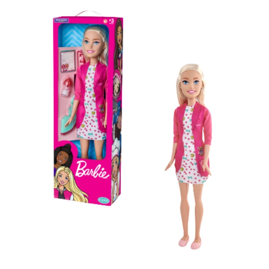 Boneca Barbie Veterinária 70 Cm Grande Divertida Lançamento