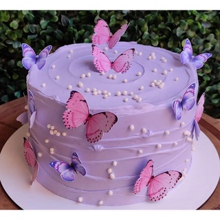 bolo borboleta Azul  Bolos de aniversário de borboleta, Decoração do bolo  de aniversário, Bolo lindo de aniversário