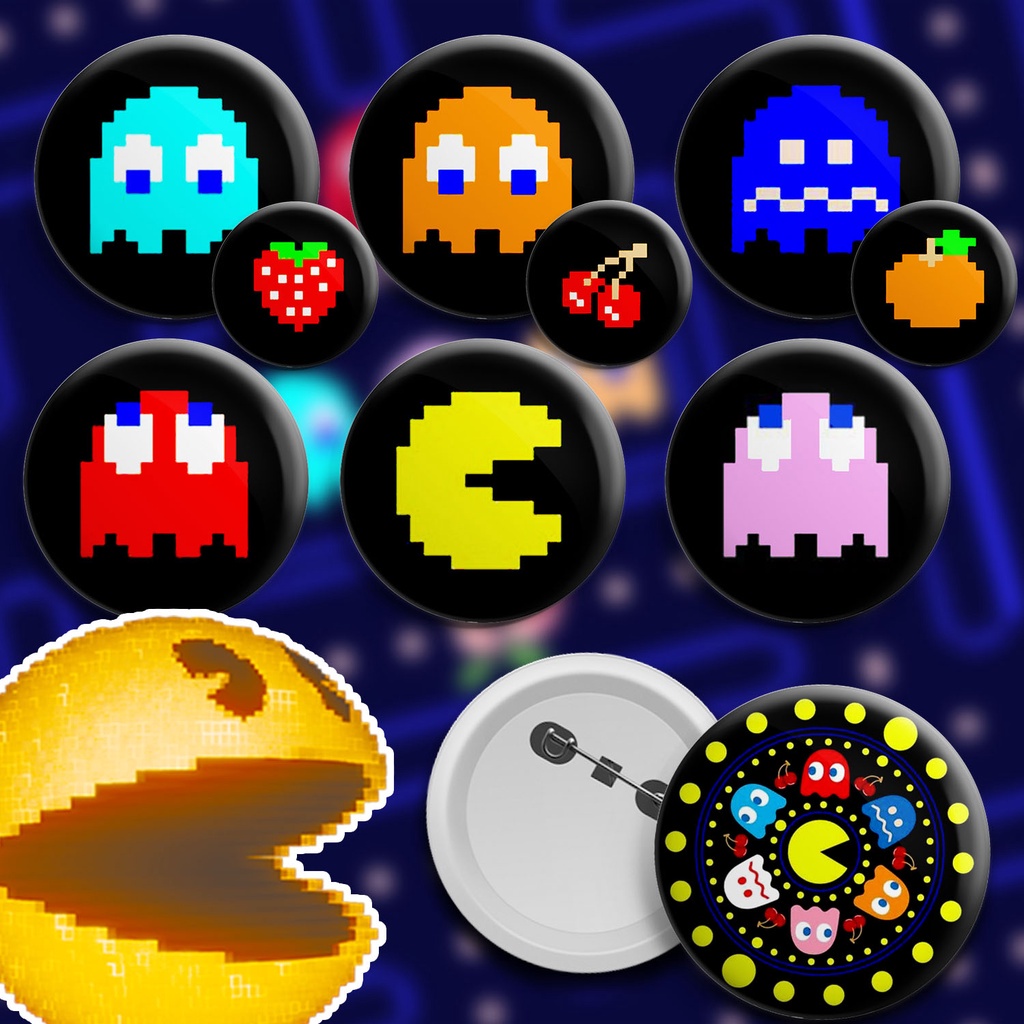 Bottons Pacman - broche alfinete boton bottom button pin | Shopee Brasil