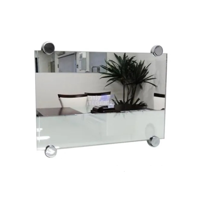 Espelho 50x50cm + botao frances para fixação na parede | Shopee Brasil