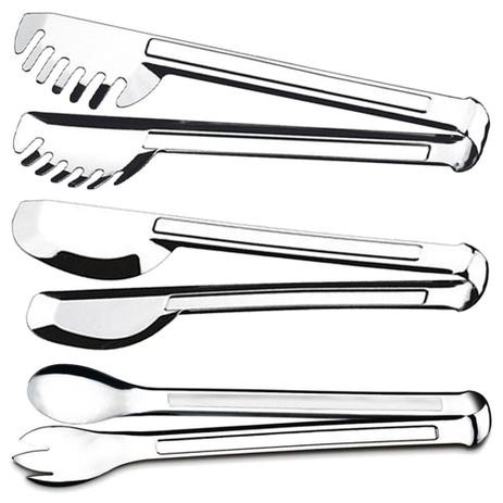 Pegadores Multiuso Pegador Massa Macarrão Salada Cozinha INOX 28cm