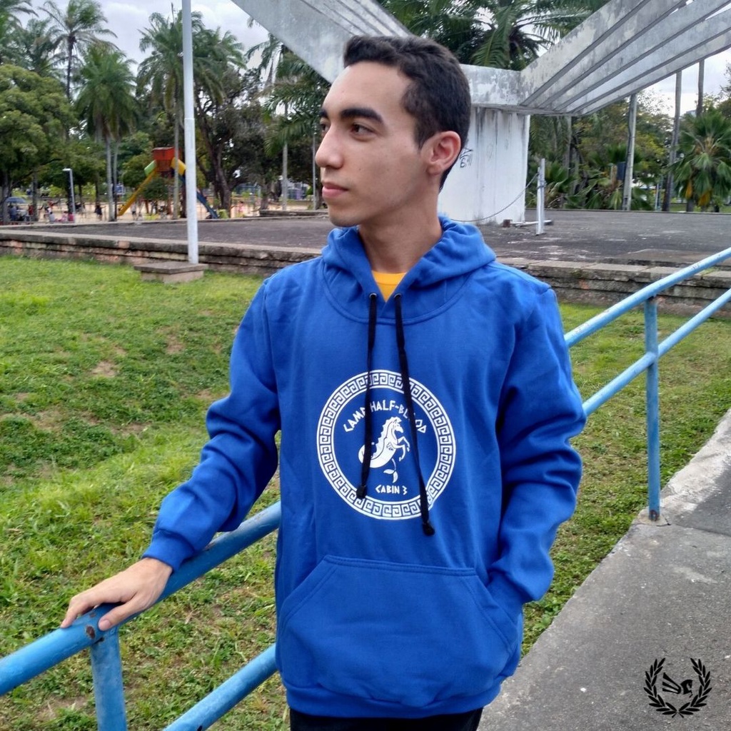 MOLETOM AZUL ROYAL COM CAPUZ E BOLSO - CHALÉ 3 (POSEIDON)