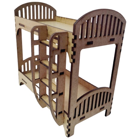 Cama caminha para bonecas em MDF cru de 3mm