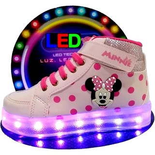 Tênis De Led Infantil Recarregável New Light Feminino