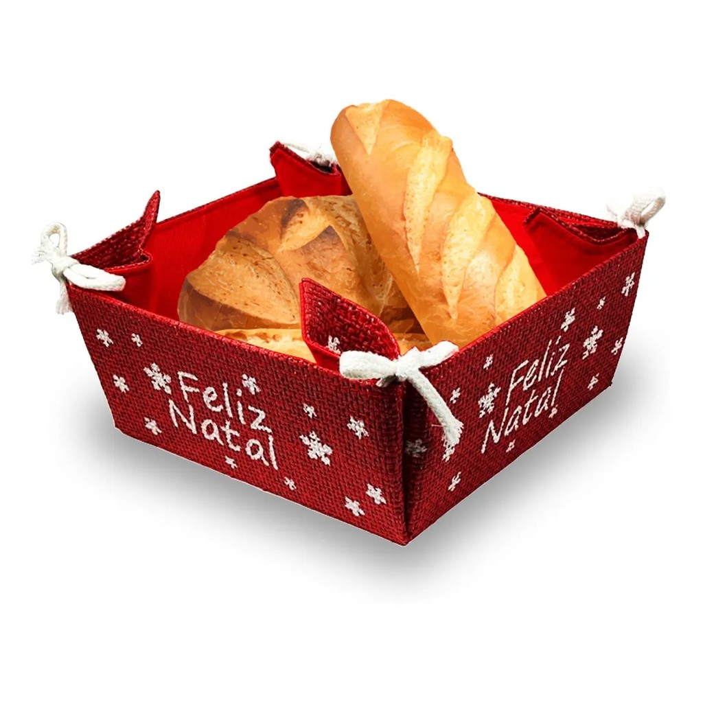 Enfeite Cesta Cestinha Mesa Pães Fruta Decoração Natalina Luxo