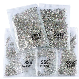 KIT 5 PACATOES Strass Cristal Furta Cor Unhas e Artesanato un
