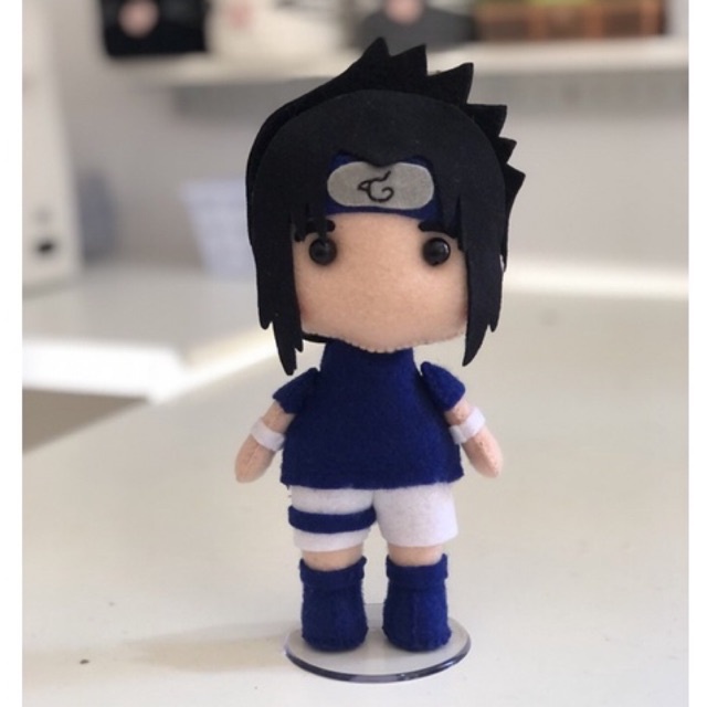Miniatura Boneco Sasuke Uchiha Naruto Classico Feltro