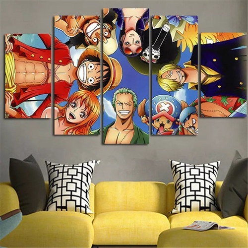 Quadro Decorativo Mosaico 5 peças Anime One Piece Luffy Pirata Desenho em  Promoção na Americanas