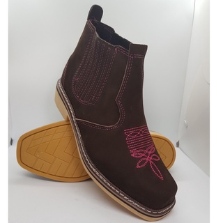 Botina Em Couro Legitimo Calcados Bota Country Vaquejada Cowgirl Frio Inverno Trabalho Passeio