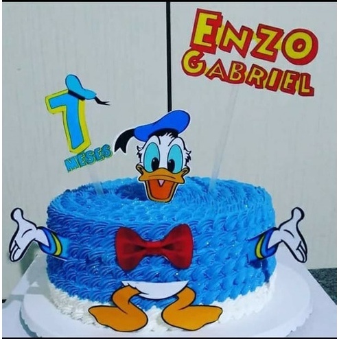 Topo Topper De Bolo Personalizado Pato Donald | Shopee Brasil