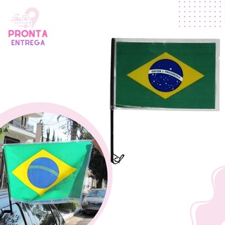 Bandeira Brasil Tecido com Haste para Carro 45x30 cm