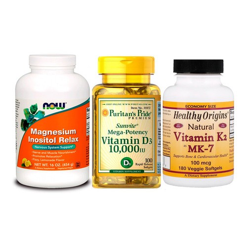 Magnésio Inositol 454g Vit D + K2 Mk7 + Puritans + Healthy | Shopee Brasil