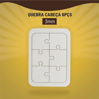 Puzzle de madeira branco para sublimação 60 peças 25x36cm