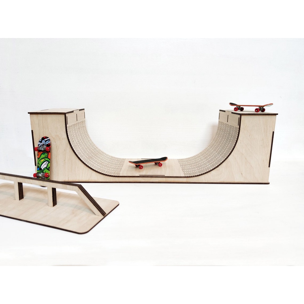 Rampas para fingerboard skate de dedo feito de madeira