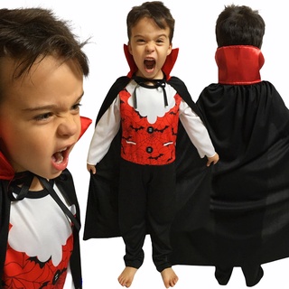 Dracula Cosplay Traje Infantil, Vampiro Assustador, Fantasia