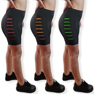 kit 3 Short Fitness Feminino Rasgo Lateral Lindas Roupa de Academia