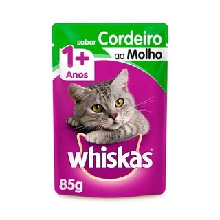 Ração Úmida Whiskas Sachê Gatos Adultos Cordeiro Ao Molho 85g