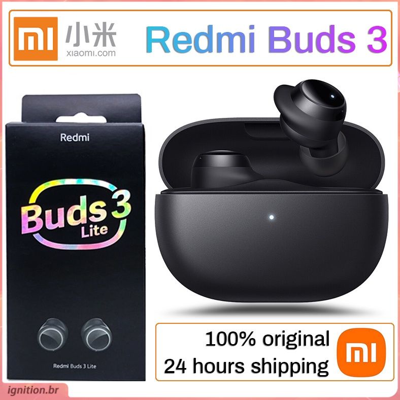 Xiaomi fone de ouvido sem fio Redmi AirDots/Buds 3 Lite Youth Edition Redmi True Wireless Bluetooth-compatível com fone de ouvido para Android iPhone 100% original (ignição)