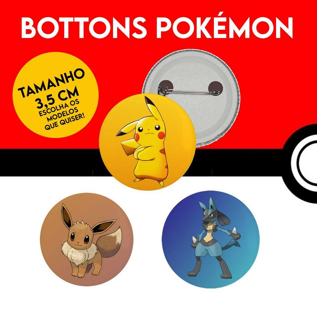 Bottons - Buttons - Botons - Pokemon - Iniciais de Região de Unova - Tam:  4,5cm