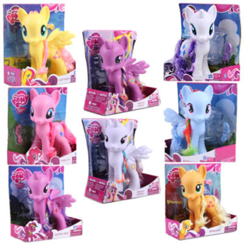 22cm My Little Pony Toys Rarity Apple Jack Rainbow Dash Princess Celestia Action Figure Collection Model Doll For Kids Gifts