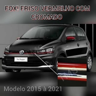 Fox Volkswagen Aplique Friso grade Vermelho com cromado