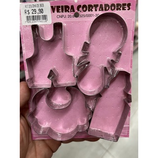 Cortador chá de bebê kit com 4 peças