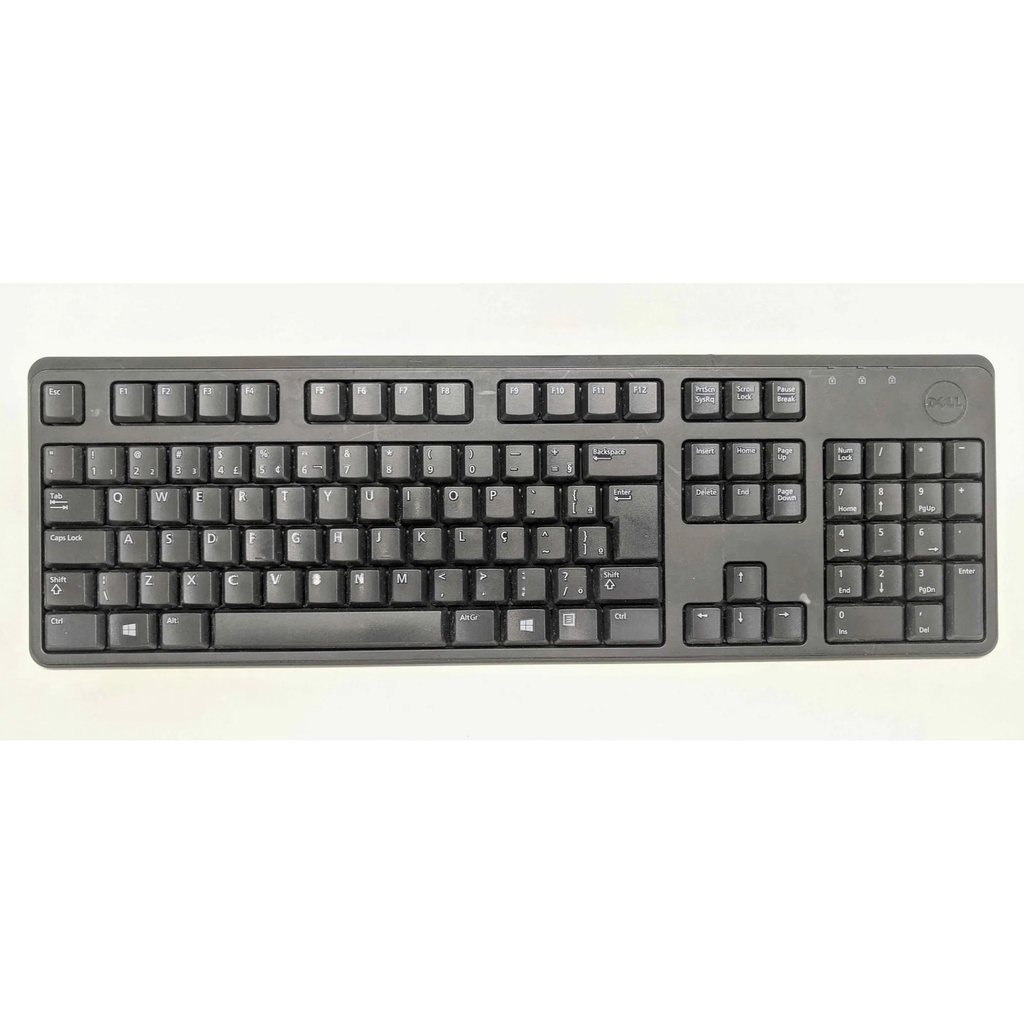 Teclado Dell KB212-B USB Padrão Brasileiro Com Ç - USADO