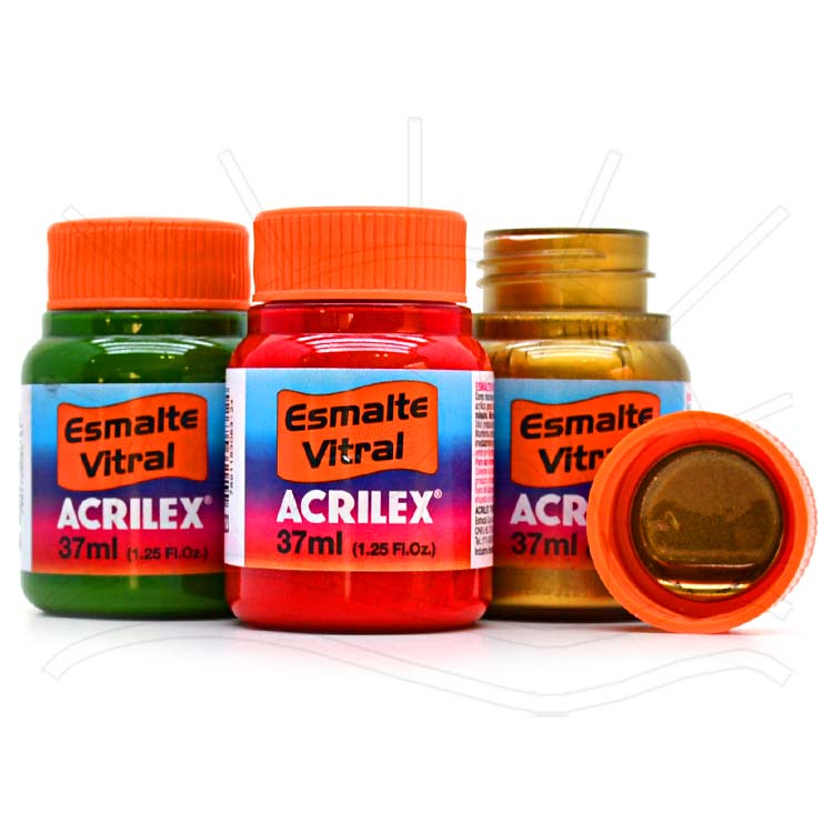 Tinta para Vidro e Porcelana Esmalte Vitral 37ml - Acrilex (Parte 1)